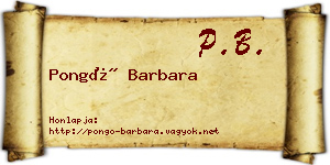 Pongó Barbara névjegykártya