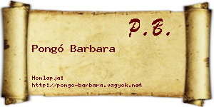 Pongó Barbara névjegykártya